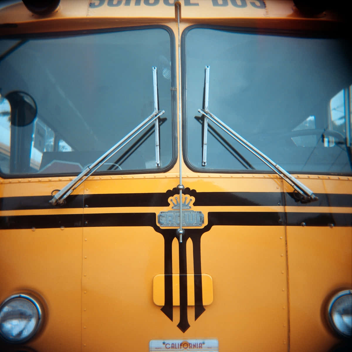 Yellow School Bus in an Open Area Wallpaper