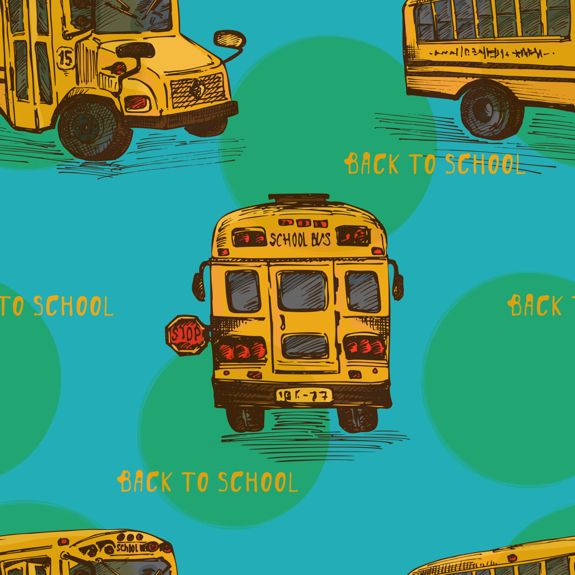 Bright Yellow School Bus Ready for a Ride Wallpaper