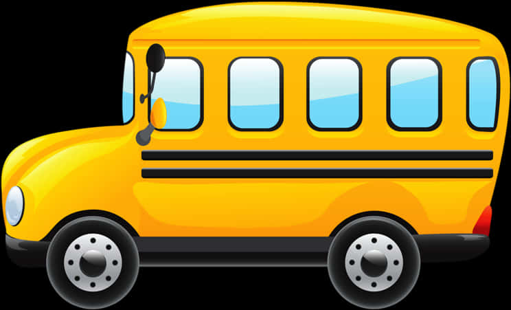 Yellow School Bus Cartoon PNG