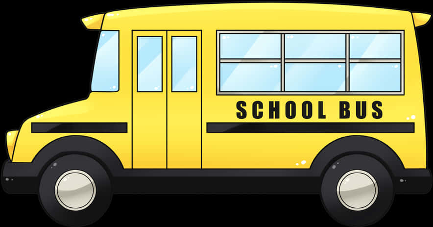 Yellow School Bus Cartoon PNG