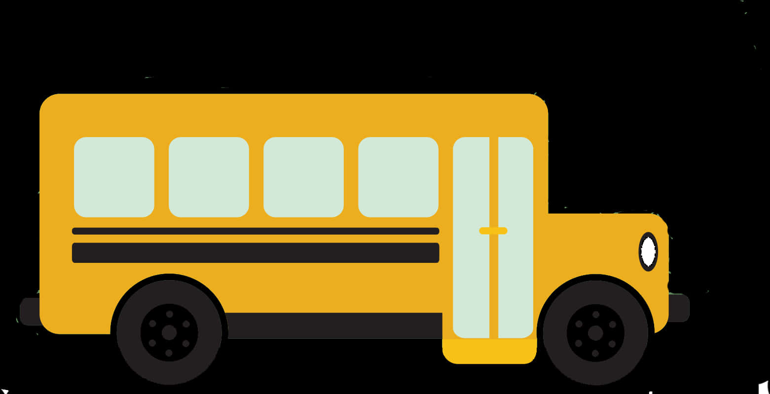 Yellow School Bus Illustration PNG