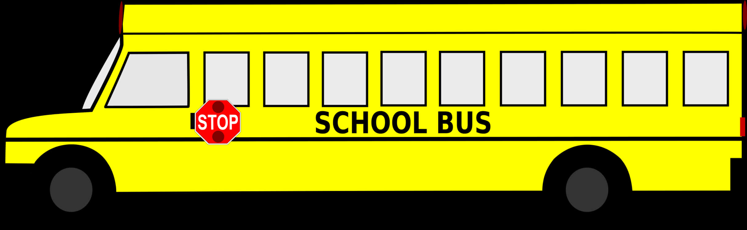 Yellow School Bus Side View PNG