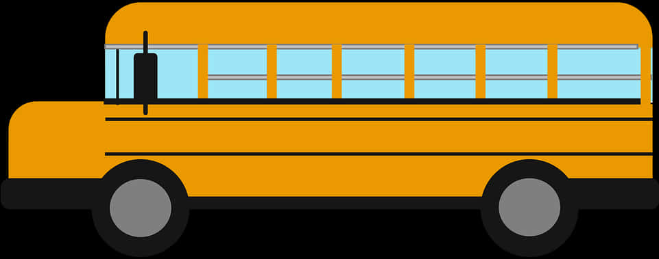 Yellow School Bus Side View PNG