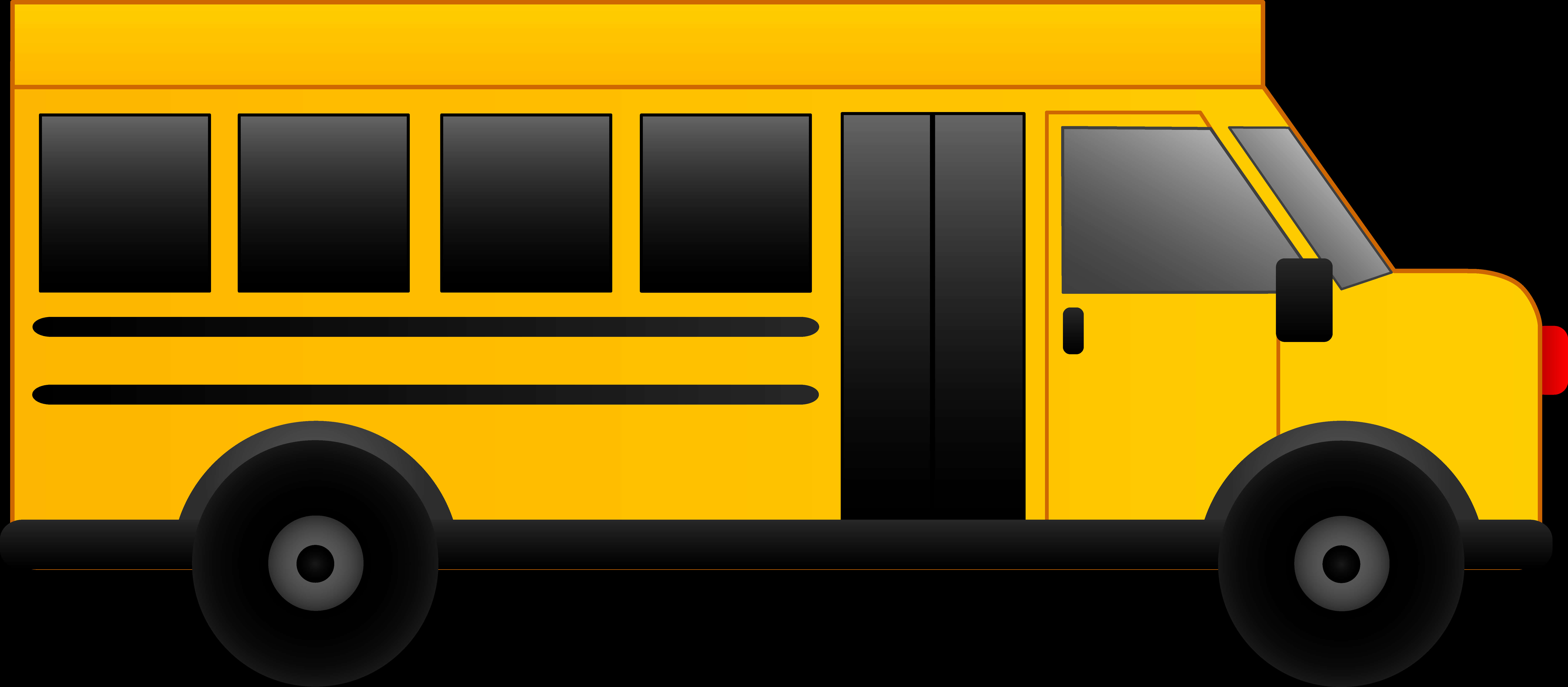 Yellow School Bus Vector Illustration PNG