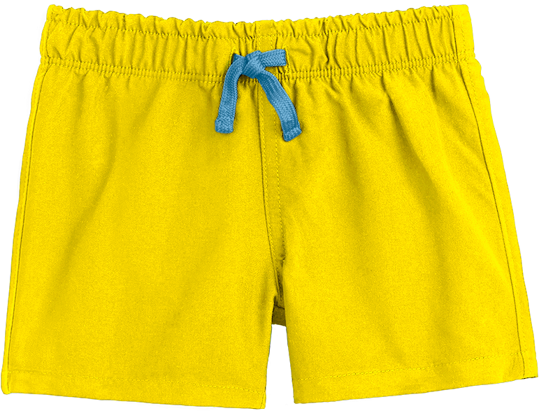 Yellow Shortswith Blue Drawstring PNG