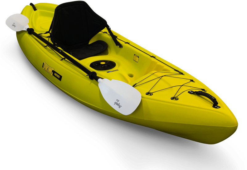 Yellow Single Kayakwith Paddle PNG