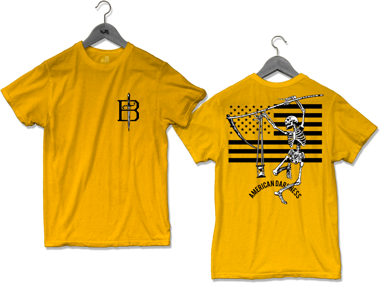 Yellow Skeleton Archer Shirt Design PNG