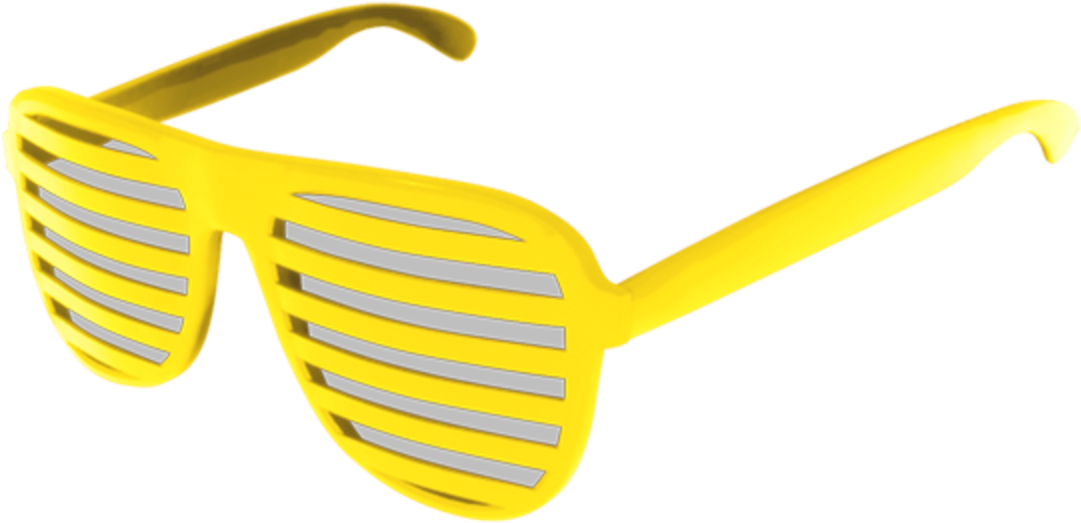 Yellow Slatted Shutter Shades Sunglasses PNG