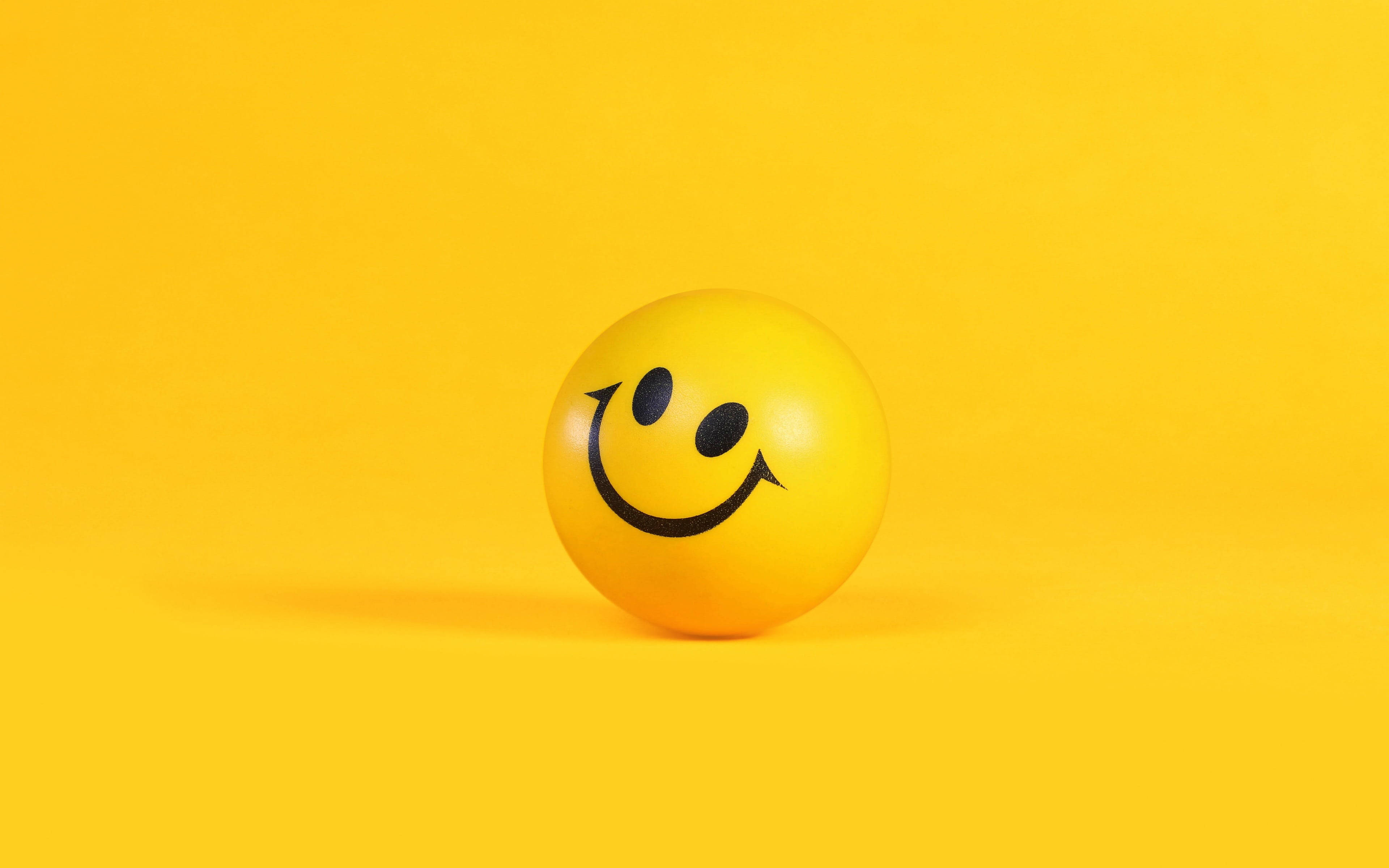 Yellow Smiley Ball 3d Android Phone Wallpaper