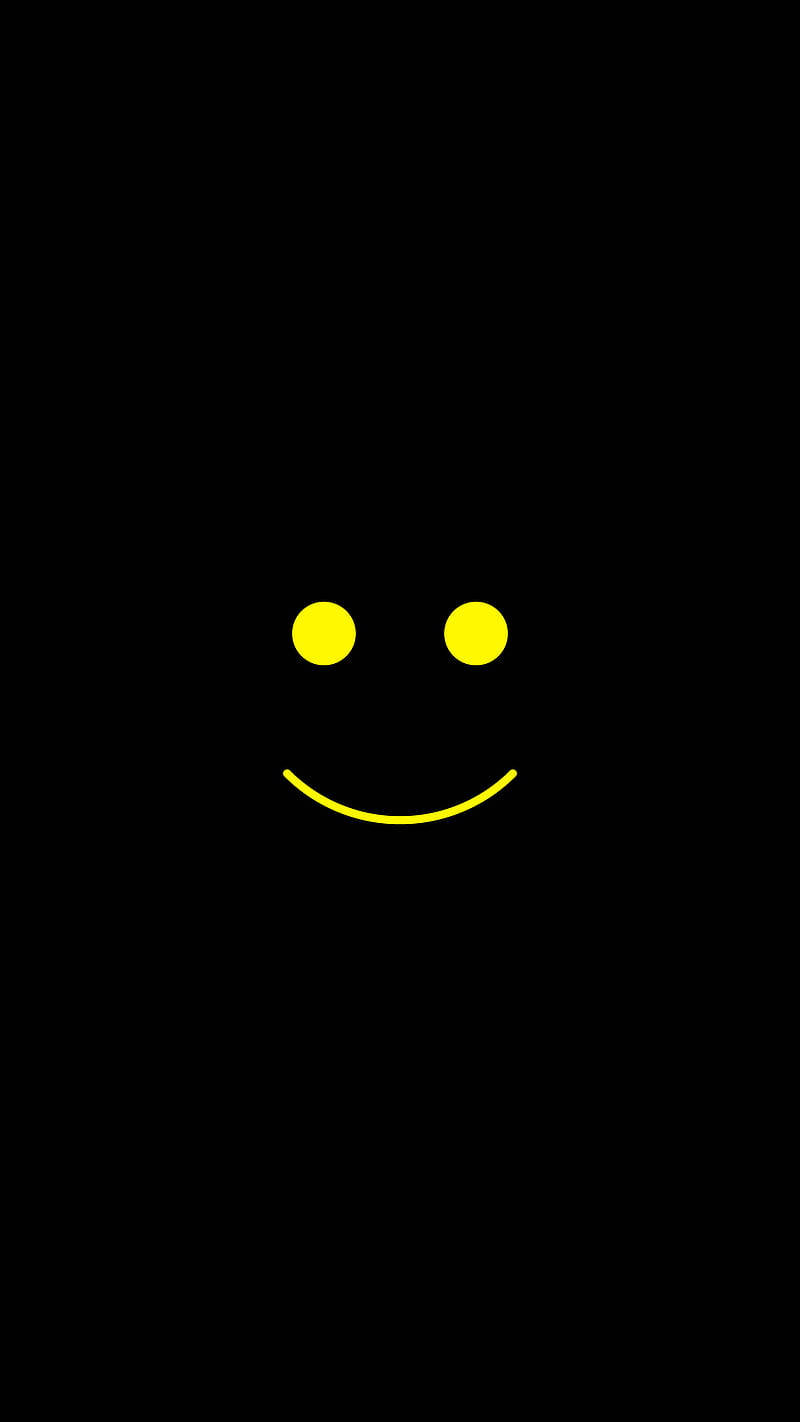 Vibrant Yellow Smiley Avatar Cartoon on iPhone Wallpaper
