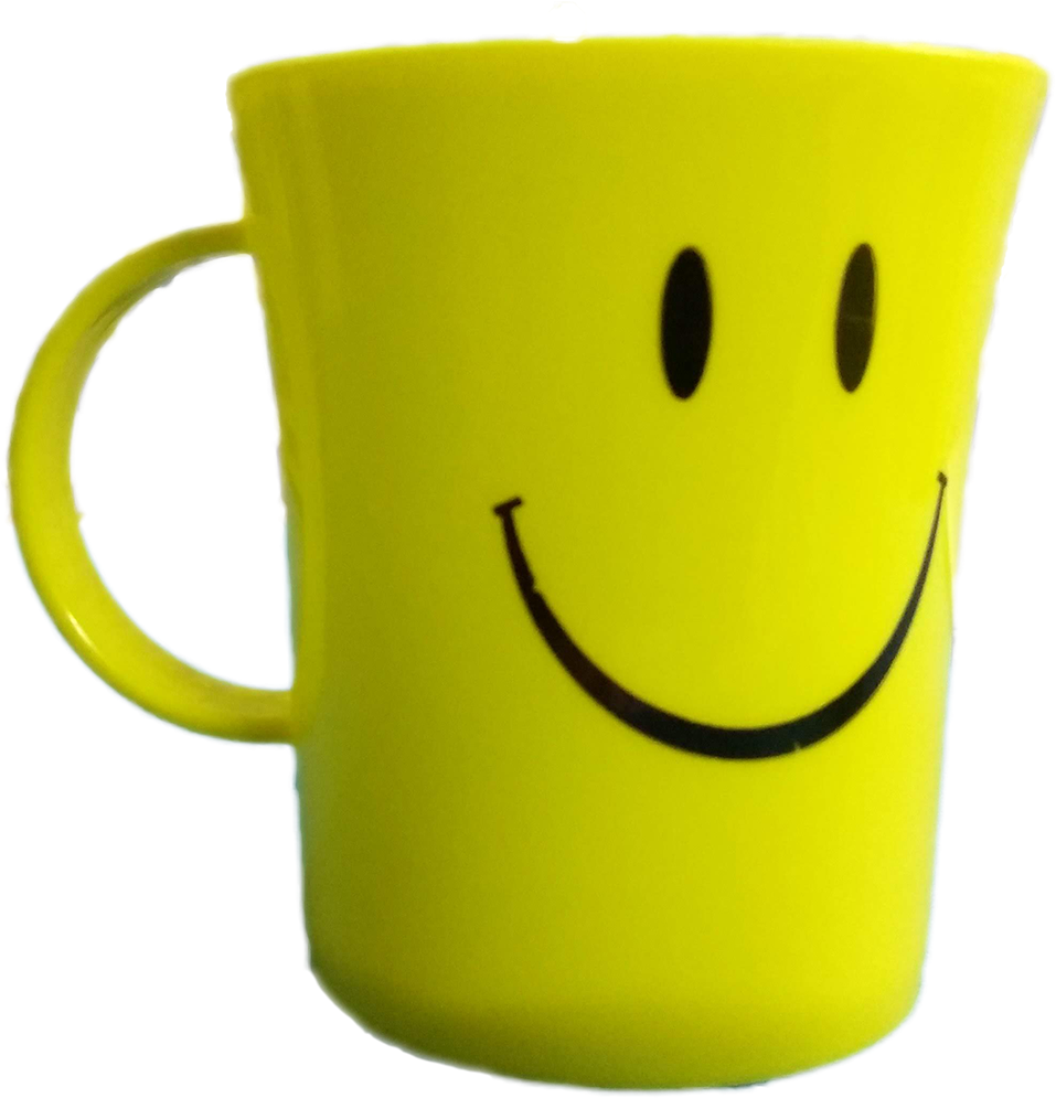 Yellow Smiley Face Mug.png PNG