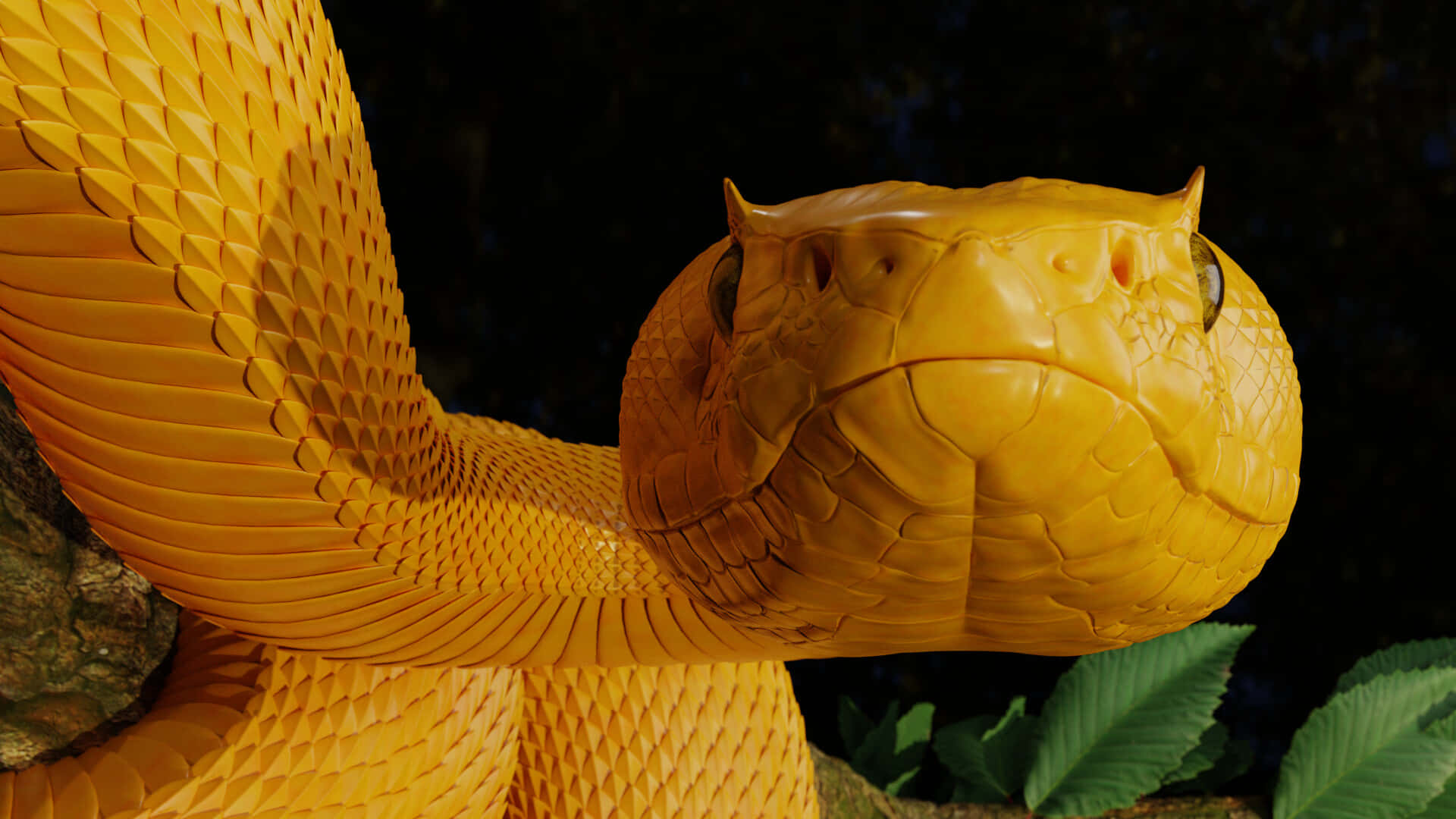 Captivating Yellow Snake Wallpaper