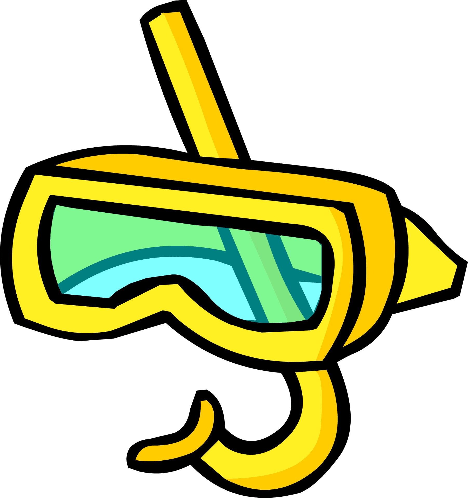 Yellow Snorkel Mask Vector PNG