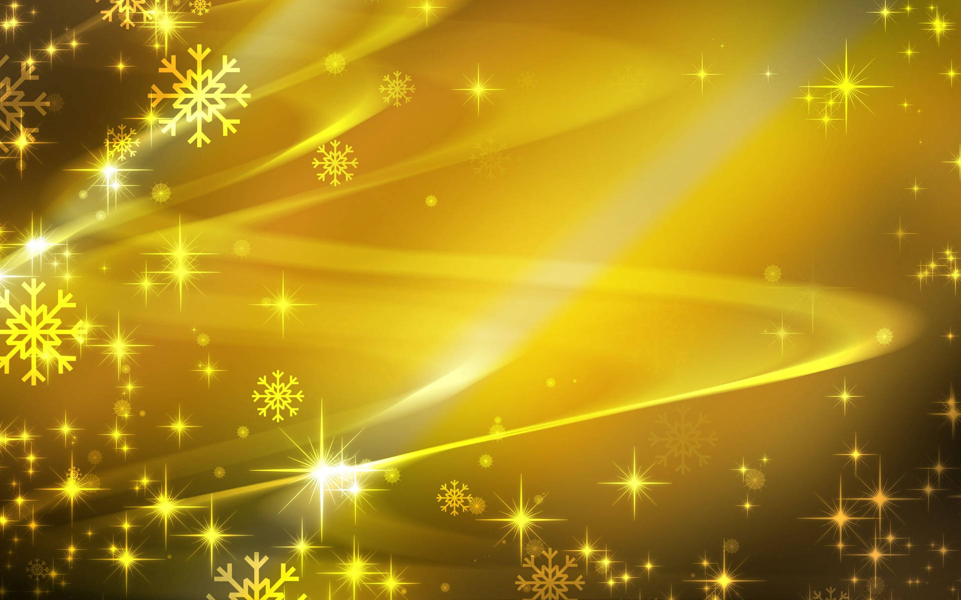 Yellow Sparkling Snowflakes Wallpaper