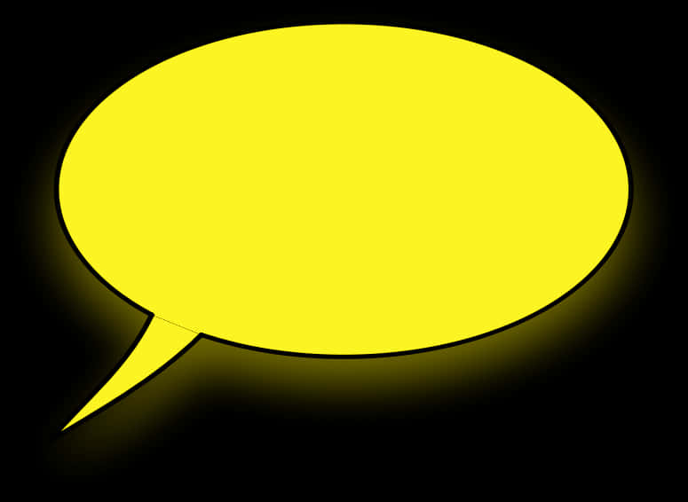 Yellow Speech Bubble Black Background PNG