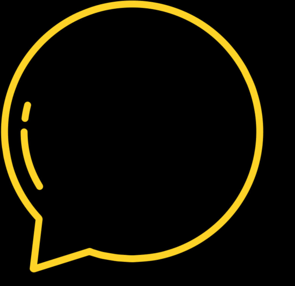 Yellow Speech Bubble Outline PNG