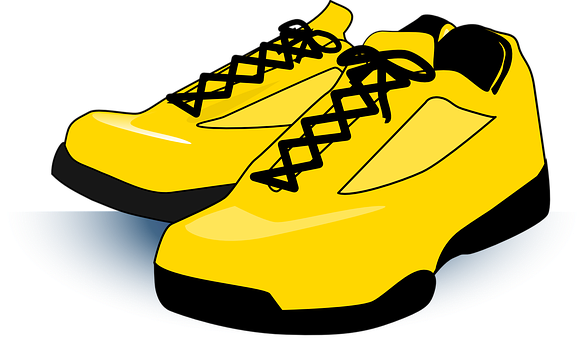 Yellow Sport Boots Illustration PNG