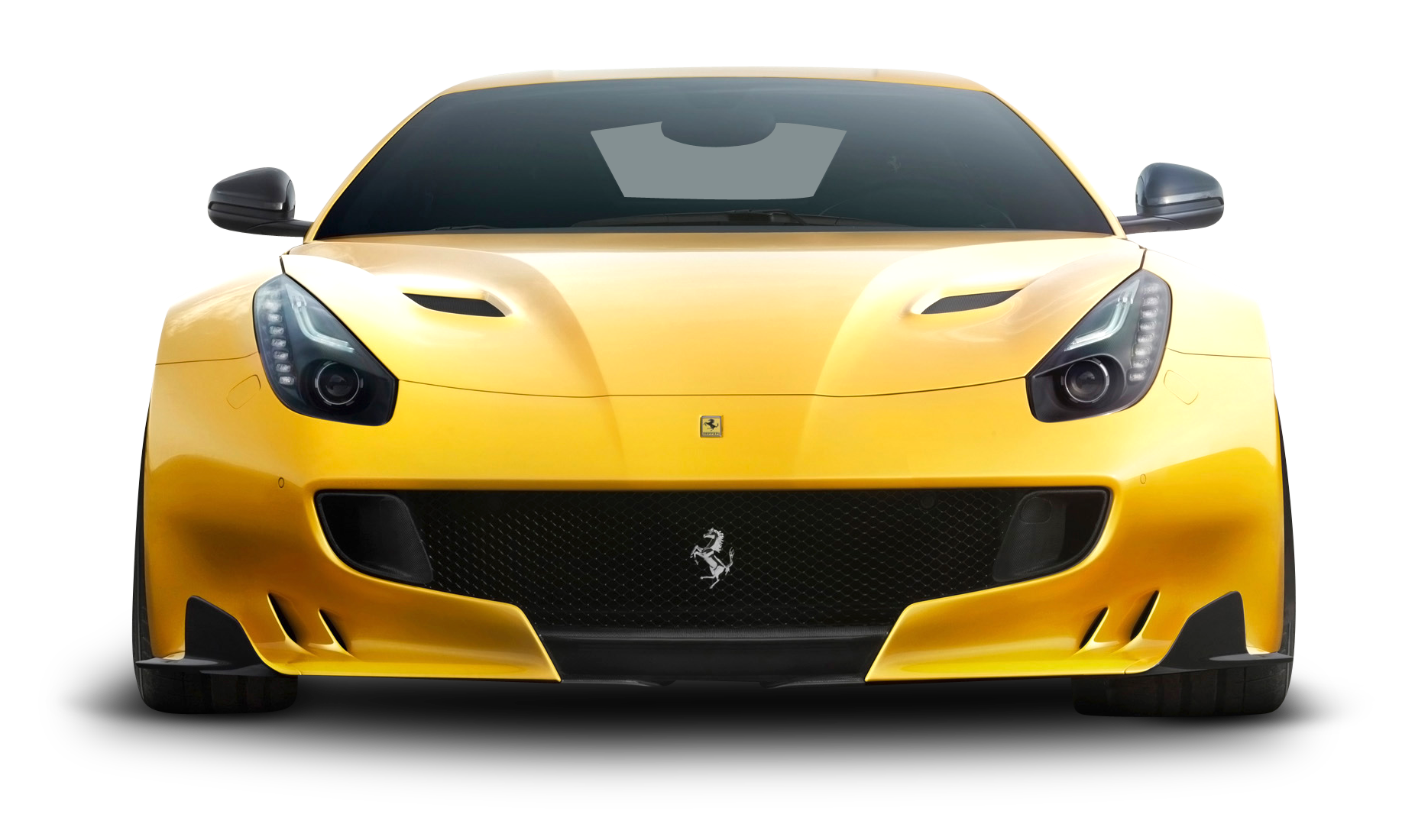 Yellow Sports Car Front View PNG