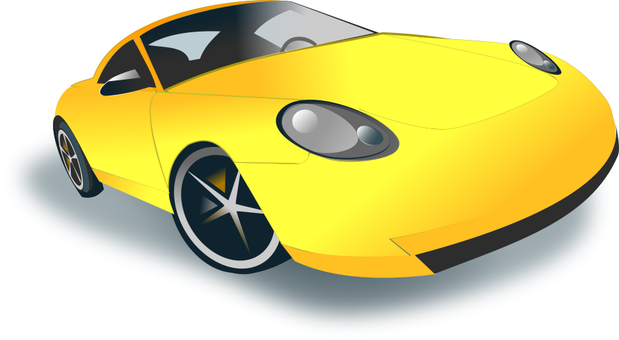 Yellow Sports Car Illustration PNG