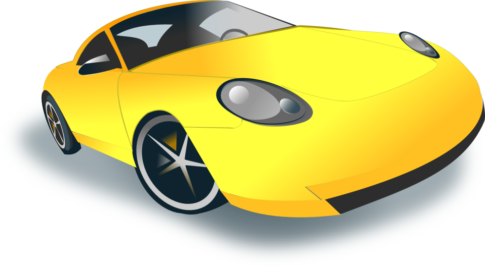 Yellow Sports Car Illustration PNG