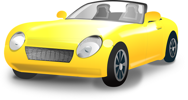 Yellow Sports Car Illustration PNG