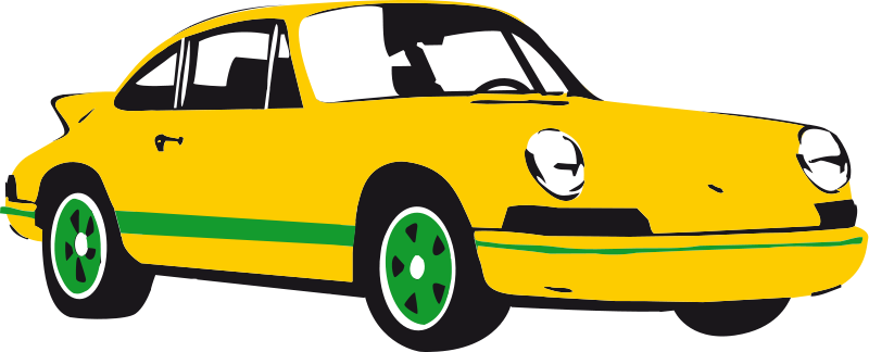 Yellow Sports Car Illustration PNG