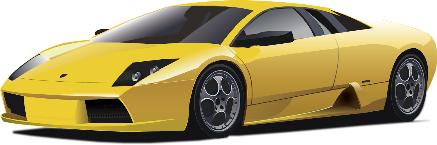 Yellow Sports Car Illustration PNG