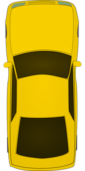 Yellow Sports Car Top View PNG