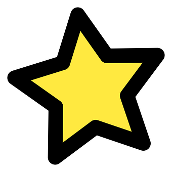 Yellow Star Black Background PNG