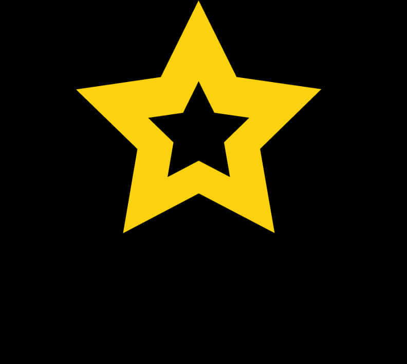 Yellow Starwith Black Background PNG