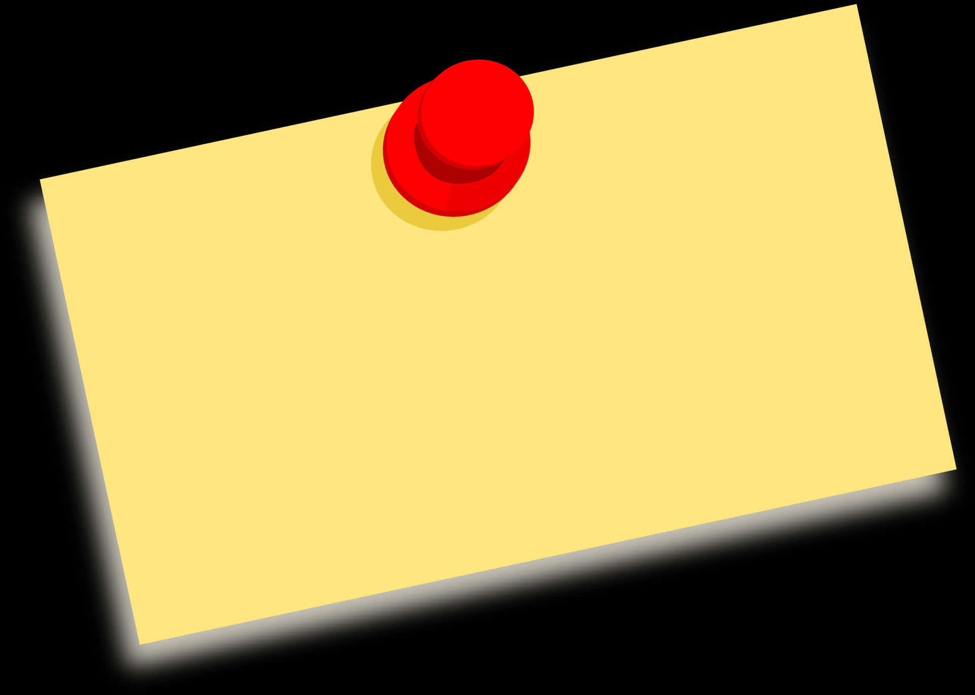 Yellow Sticky Note Red Pushpin PNG