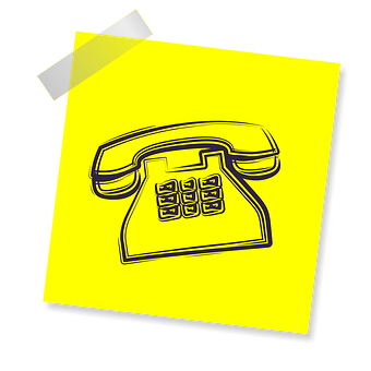 Yellow Sticky Note Telephone Drawing PNG