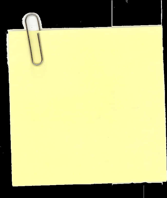 Yellow Sticky Notewith Paper Clip PNG
