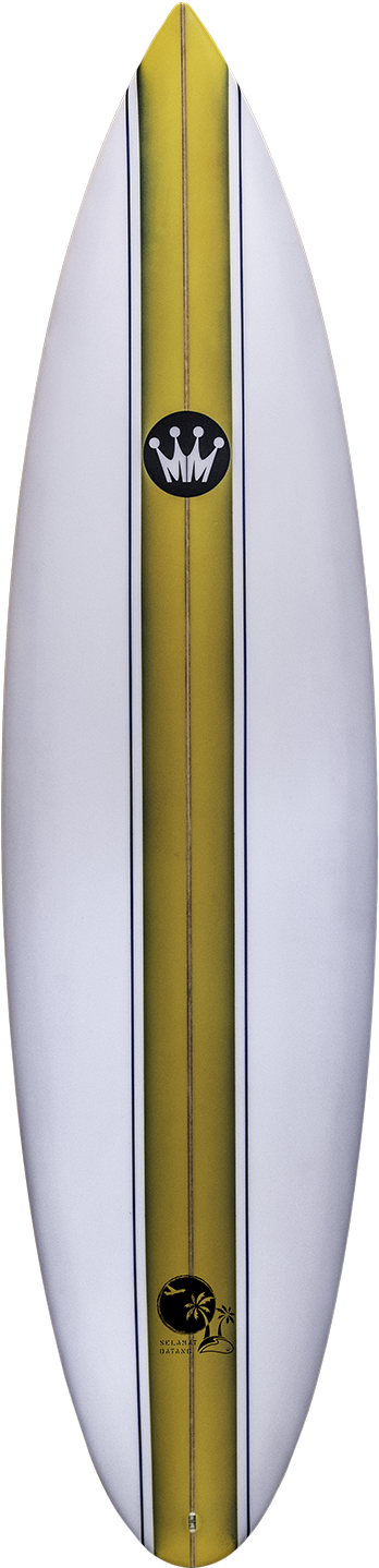 Yellow Striped Surfboard Vertical PNG