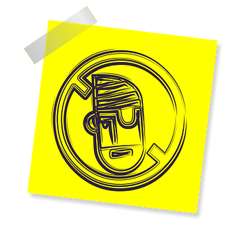 Yellow Stylized Head Icon PNG