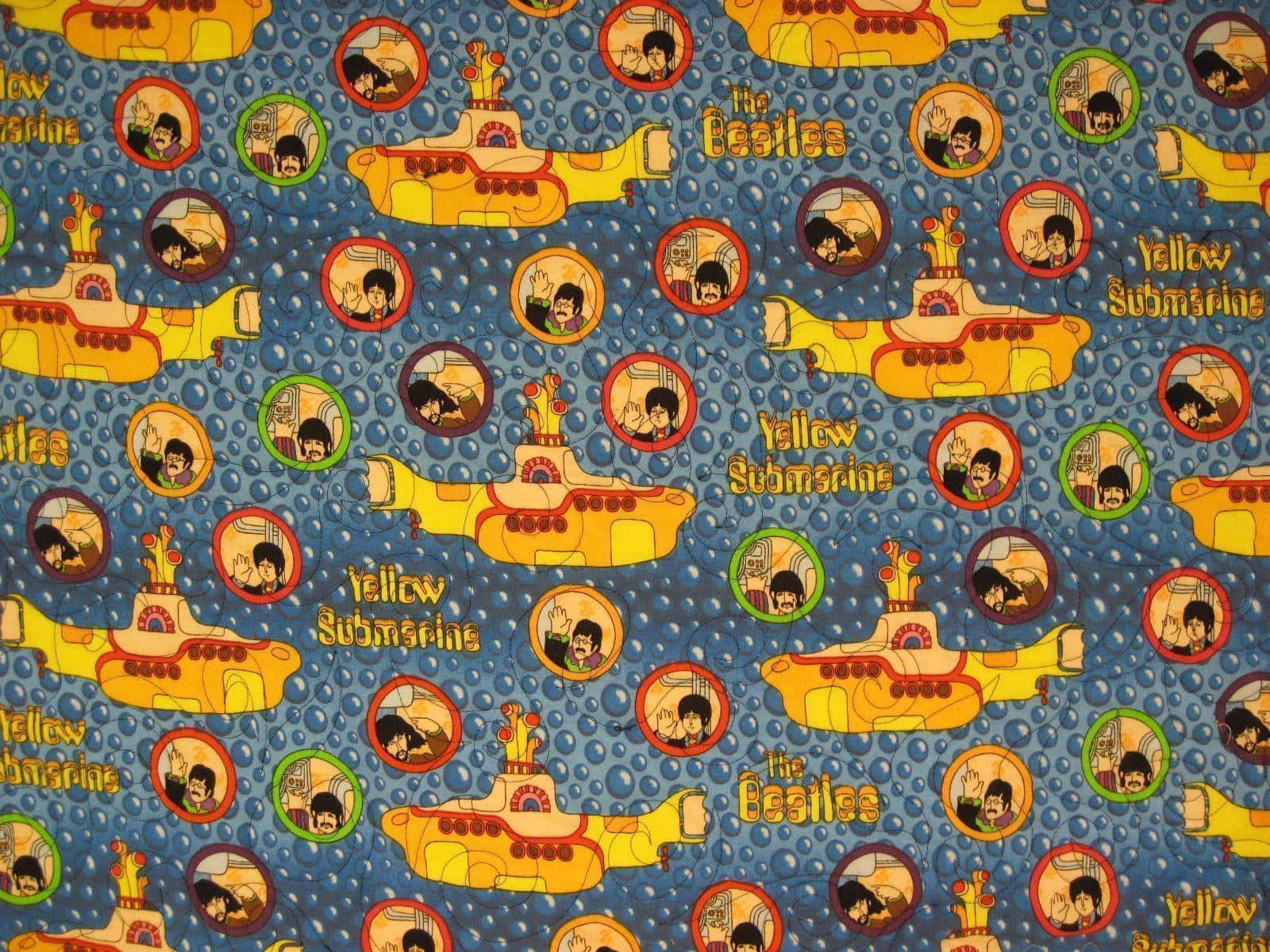 Explore the Deep Waters with a Vibrant Yellow Submarine Wallpaper