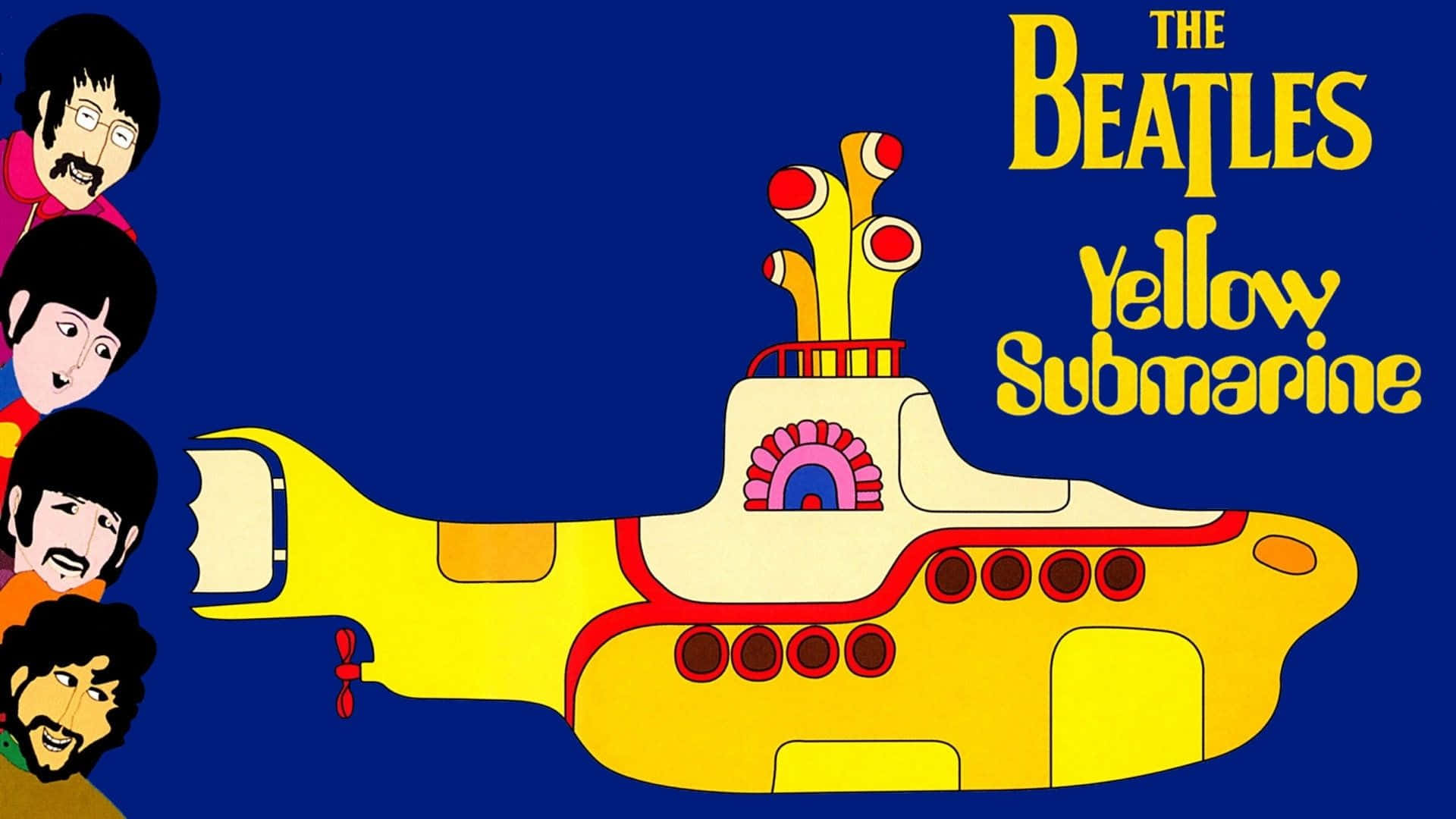 A Colorful Journey Underwater with the Yellow Submarine Wallpaper