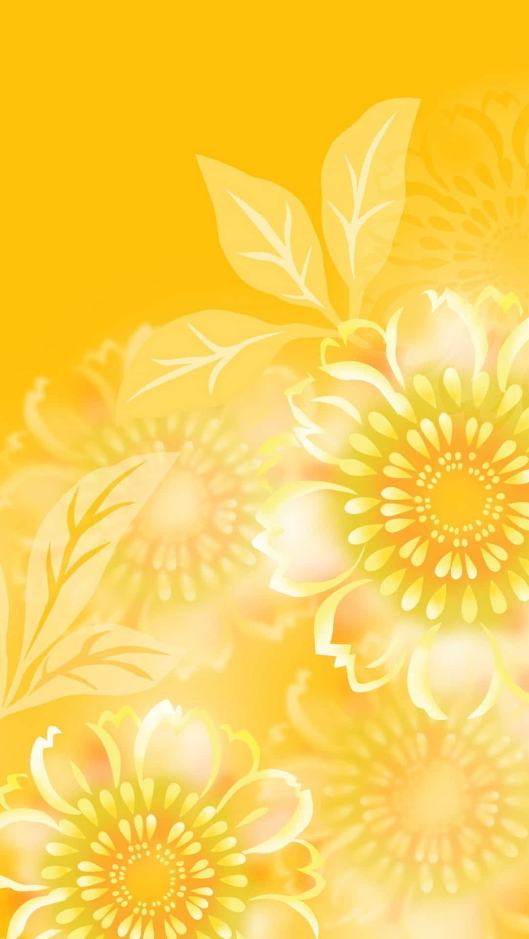 Vibrant Yellow Summer Field Wallpaper