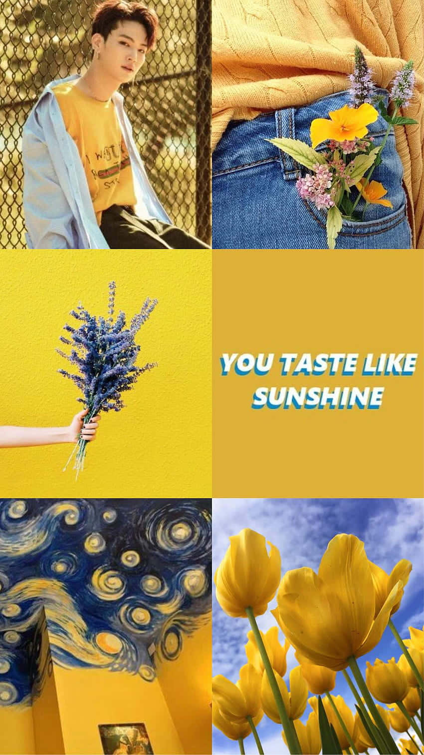 Yellow Summer Aesthetic Collage Wallpaper