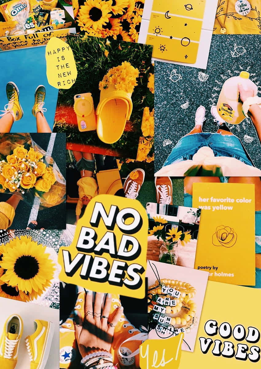 Yellow Summer Vibes Collage Wallpaper