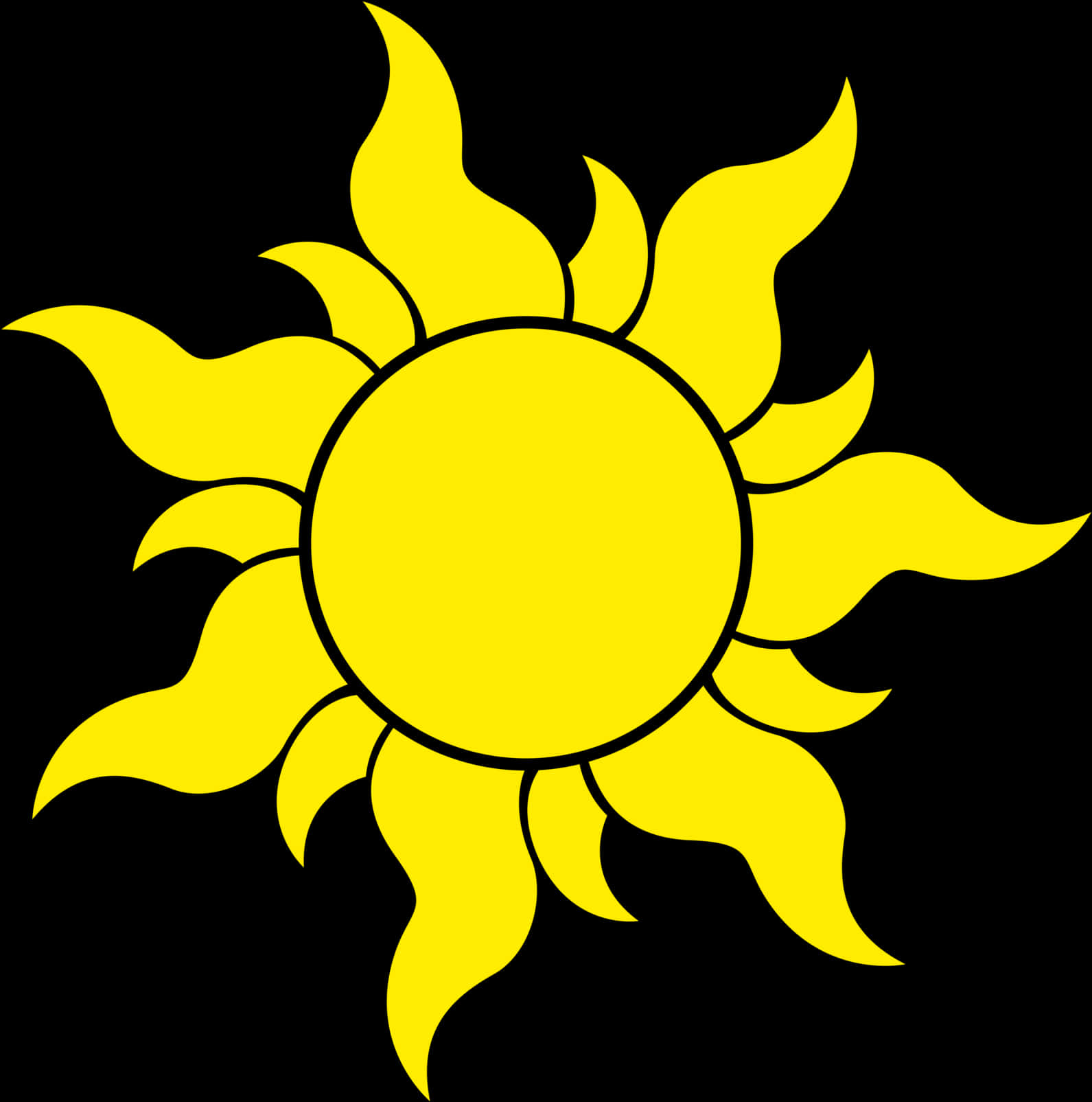 Yellow Sun Graphic Transparent Background PNG
