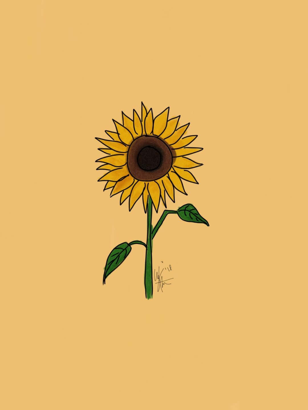 Brighten up your day with a beautiful yellow sunflower. Wallpaper