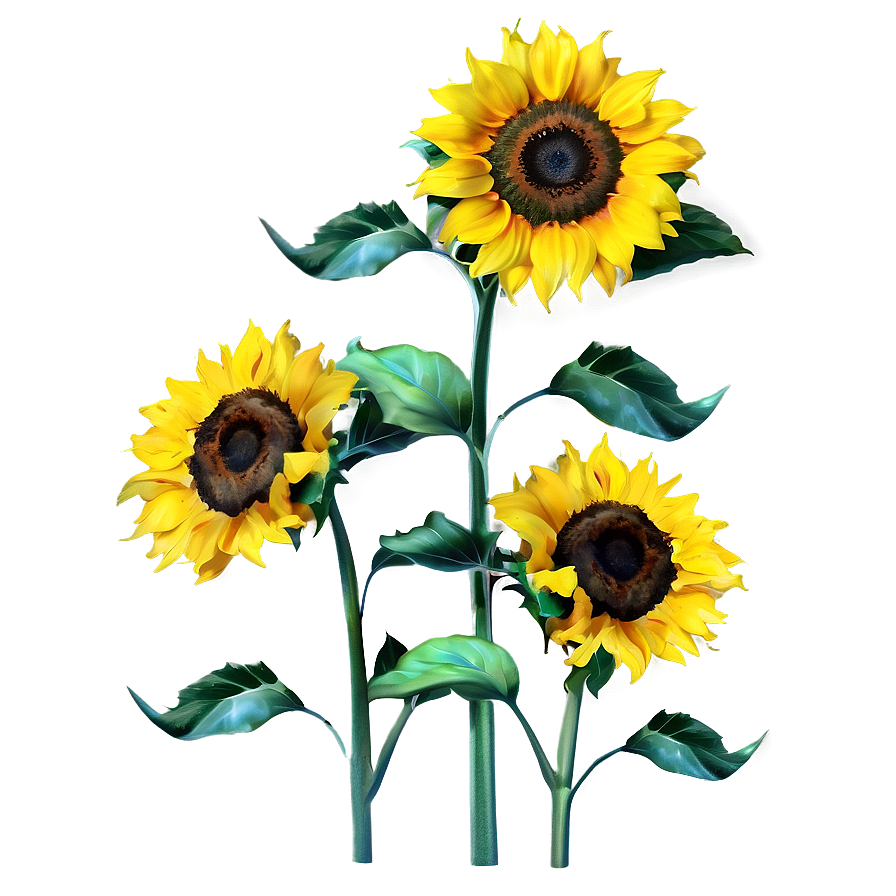 Yellow Sunflowers Png 06122024 PNG