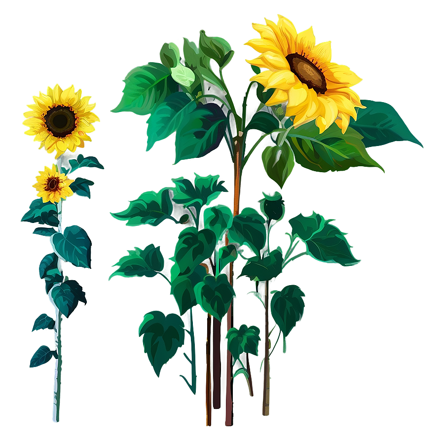 Yellow Sunflowers Png 06122024 PNG