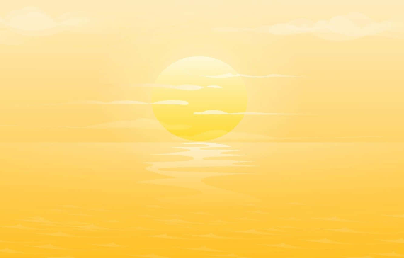 Stunning Yellow Sunset Over the Horizon Wallpaper