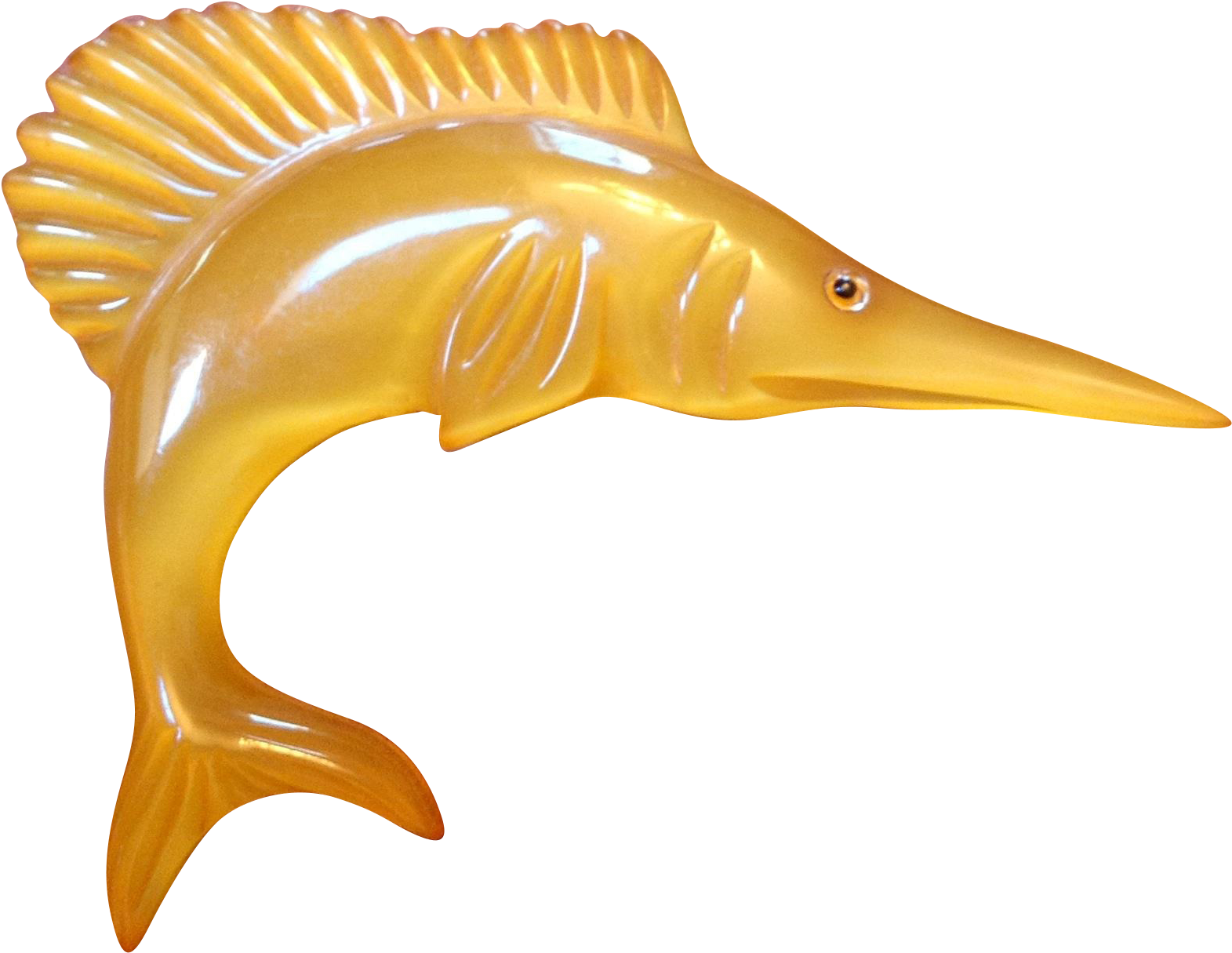 Yellow Swordfish Figurine PNG