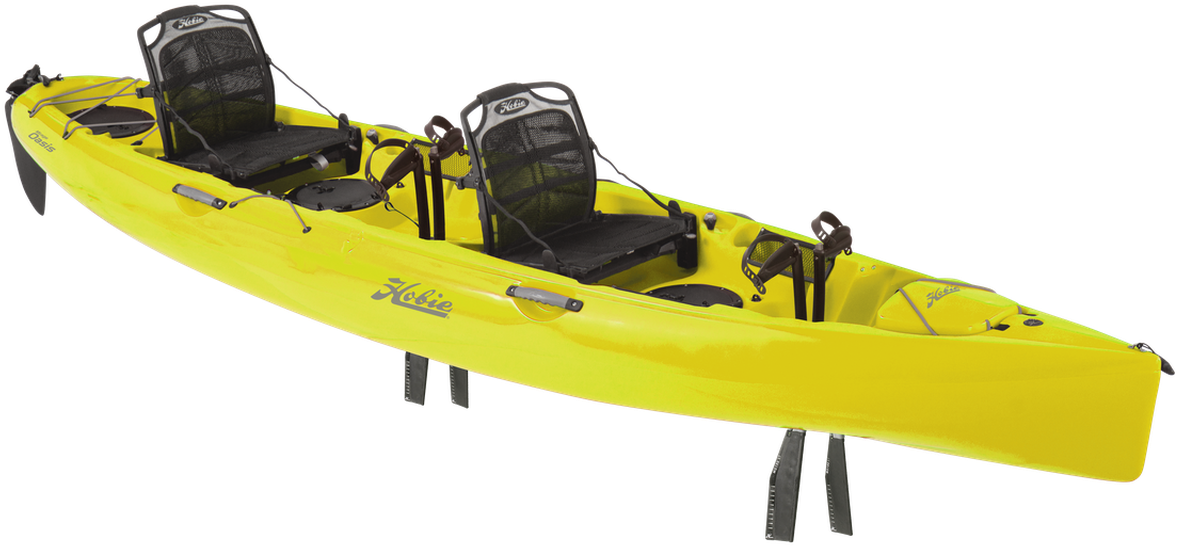 Yellow Tandem Kayak Hobie Oasis PNG