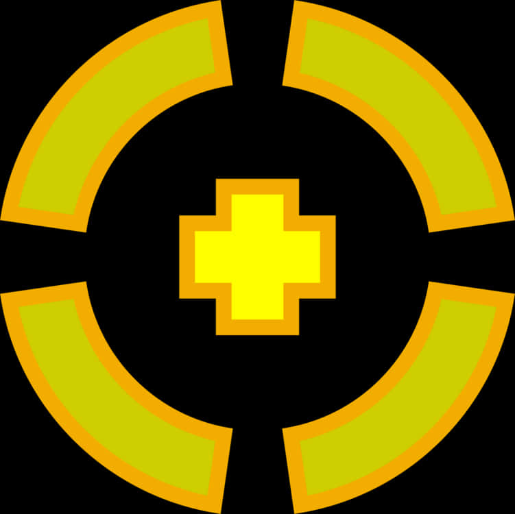 Yellow Target Crosshair Graphic PNG