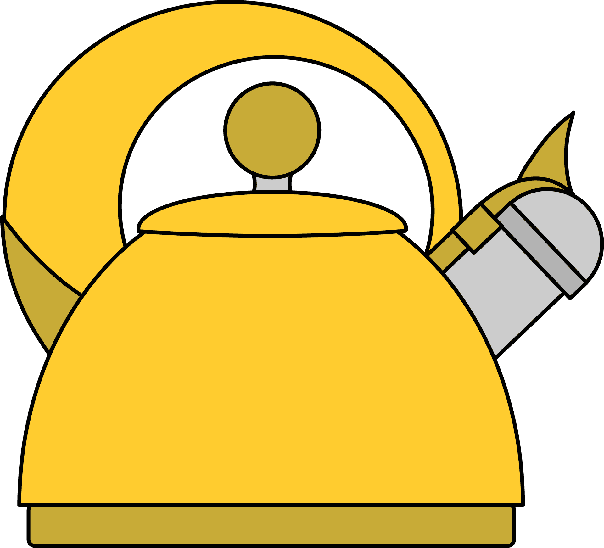 Yellow Teapot Vector Illustration PNG
