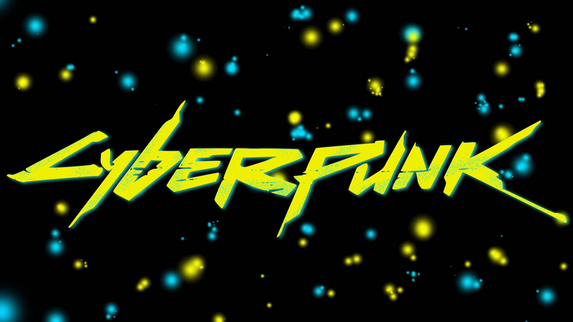 Yellow Text Cyberpunk Desktop Wallpaper